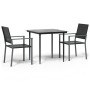 3-piece garden dining set synthetic rattan and steel by vidaXL, Garden sets - Ref: Foro24-3187003, Price: 168,41 €, Discount: %