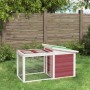 Solid pine wood rabbit hutch in mocha color, 100.5x54x55 cm by vidaXL, Cages and habitats for small animals - Ref: Foro24-172...