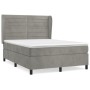 Cama box spring con colchón terciopelo gris claro 140x190 cm de vidaXL, Camas y somieres - Ref: Foro24-3129267, Precio: 571,5...