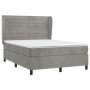 Cama box spring con colchón terciopelo gris claro 140x190 cm de vidaXL, Camas y somieres - Ref: Foro24-3129267, Precio: 534,3...