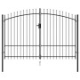 Cancel with double gate fence with black steel spikes 3x2 m by vidaXL, garden gates - Ref: Foro24-145738, Price: 328,04 €, Di...