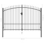 Cancel with double gate fence with black steel spikes 3x2 m by vidaXL, garden gates - Ref: Foro24-145738, Price: 328,04 €, Di...