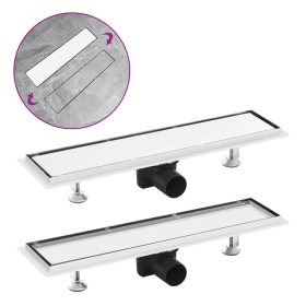 Shower drain with cover 2 in 1 stainless steel 53x14 cm by vidaXL, Drains - Ref: Foro24-146006, Price: 47,71 €, Discount: %