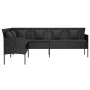 L-förmiges Gartensofa mit schwarzen synthetischen Rattankissen von vidaXL, Outdoor-Sofas - Ref: Foro24-362336, Preis: 263,45 ...