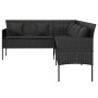 L-förmiges Gartensofa mit schwarzen synthetischen Rattankissen von vidaXL, Outdoor-Sofas - Ref: Foro24-362336, Preis: 263,45 ...