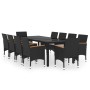 Juego de comedor de jardín 11 piezas ratán sintético negro de vidaXL, Conjuntos de jardín - Ref: Foro24-3058578, Precio: 890,...