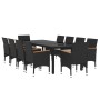 Juego de comedor de jardín 11 piezas ratán sintético negro de vidaXL, Conjuntos de jardín - Ref: Foro24-3058578, Precio: 890,...