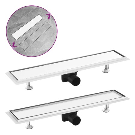 Shower drain with cover 2 in 1 stainless steel 63x14 cm by vidaXL, Drains - Ref: Foro24-146007, Price: 48,93 €, Discount: %