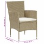 Juego de comedor de jardín de 11 piezas ratán sintético beige de vidaXL, Conjuntos de jardín - Ref: Foro24-3058574, Precio: 8...