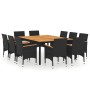 Juego de comedor de jardín 11 piezas ratán sintético negro de vidaXL, Conjuntos de jardín - Ref: Foro24-3058570, Precio: 981,...