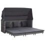 Sofá cama extensible 3 plazas con capota ratán sintético gris de vidaXL, Sofás de exterior - Ref: Foro24-46077, Precio: 901,4...