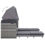 Sofá cama extensible 3 plazas con capota ratán sintético gris de vidaXL, Sofás de exterior - Ref: Foro24-46077, Precio: 901,4...