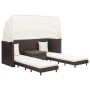 3-seater garden sofa bed with brown synthetic rattan hood by vidaXL, Outdoor sofas - Ref: Foro24-46076, Price: 563,93 €, Disc...