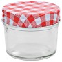 Glass jars of jam with white and red lids, 48 units, 110 ml. by vidaXL, honey jars - Ref: Foro24-50790, Price: 63,77 €, Disco...