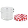 Glass jars of jam with white and red lids, 48 units, 110 ml. by vidaXL, honey jars - Ref: Foro24-50790, Price: 63,77 €, Disco...