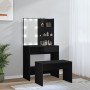 Black Plywood LED Vanity Set by vidaXL, Bedroom Dressers - Ref: Foro24-3114108, Price: 138,99 €, Discount: %