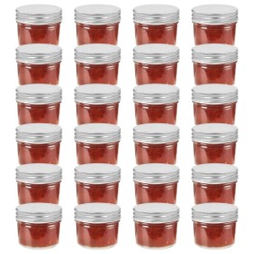 Glass jars of jam with silver lid 24 units 110 ml by vidaXL, honey jars - Ref: Foro24-50792, Price: 37,93 €, Discount: %