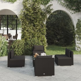 5-piece garden sofa set and black synthetic rattan cushions by vidaXL, Garden sets - Ref: Foro24-3101520, Price: 551,36 €, Di...