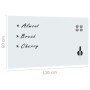 Magnetic glass wall board 120x60 cm by vidaXL, White boards - Ref: Foro24-285376, Price: 81,32 €, Discount: %