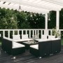 Set de muebles de jardín 9 pzas y cojines ratán sintético negro de vidaXL, Conjuntos de jardín - Ref: Foro24-3101543, Precio:...