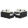 Set de muebles de jardín 9 pzas y cojines ratán sintético negro de vidaXL, Conjuntos de jardín - Ref: Foro24-3101543, Precio:...