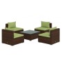 Set muebles de jardín 5 piezas y cojines ratán sintético marrón de vidaXL, Conjuntos de jardín - Ref: Foro24-3101524, Precio:...