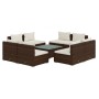 Set muebles de jardín 9 piezas y cojines ratán sintético marrón de vidaXL, Conjuntos de jardín - Ref: Foro24-3101546, Precio:...