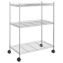 3-tier shelving unit with chrome wheels 60x35x81 cm 150 kg by vidaXL, Industrial shelving - Ref: Foro24-324625, Price: 49,33 ...