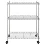 3-tier shelving unit with chrome wheels 60x35x81 cm 150 kg by vidaXL, Industrial shelving - Ref: Foro24-324625, Price: 49,33 ...