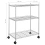 3-tier shelving unit with chrome wheels 60x35x81 cm 150 kg by vidaXL, Industrial shelving - Ref: Foro24-324625, Price: 49,33 ...