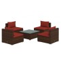 Set muebles de jardín 5 piezas y cojines ratán sintético marrón de vidaXL, Conjuntos de jardín - Ref: Foro24-3101523, Precio:...