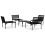 5-piece garden furniture set with black PVC cushions by vidaXL, Garden sets - Ref: Foro24-48590, Price: 251,76 €, Discount: %