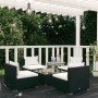 5-teiliges Gartensofa-Set und schwarze synthetische Rattankissen von vidaXL, Gartensets - Ref: Foro24-3101519, Preis: 523,37 ...