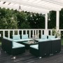 Set de muebles de jardín 9 pzas y cojines ratán sintético negro de vidaXL, Conjuntos de jardín - Ref: Foro24-3101545, Precio:...