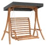 Swing bench with awning solid fir wood with teak finish by vidaXL, Garden rockers - Ref: Foro24-3200628, Price: 366,99 €, Dis...