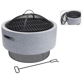 ProGarden Hellgraue runde Feuerstelle mit Grill 52 x 18,5 cm von ProGarden, Kamine - Ref: Foro24-436227, Preis: 137,99 €, Rab...