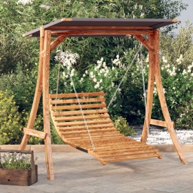 Swing lounger with awning solid fir wood teak finish by vidaXL, Garden rockers - Ref: Foro24-3200620, Price: 426,99 €, Discou...