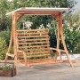 Swing bench with awning solid fir wood with teak finish by vidaXL, Garden rockers - Ref: Foro24-3200621, Price: 361,58 €, Dis...