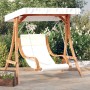 Schaukel mit Kissen und Markise aus massivem Tannenholz von vidaXL, Gartenwippen - Ref: Foro24-3200629, Preis: 344,58 €, Raba...