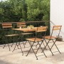 Folding café furniture set, 5 pieces, solid acacia wood and steel. by vidaXL, Garden sets - Ref: Foro24-3152098, Price: 240,6...