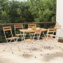 Folding cafeteria furniture 7 pieces solid acacia wood and steel by vidaXL, Garden sets - Ref: Foro24-3152101, Price: 285,74 ...