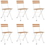 Folding cafeteria furniture 7 pieces solid acacia wood and steel by vidaXL, Garden sets - Ref: Foro24-3152101, Price: 285,74 ...