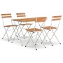 Folding café furniture set, 5 pieces, solid acacia wood and steel. by vidaXL, Garden sets - Ref: Foro24-3152100, Price: 210,9...