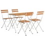 Folding café furniture set, 5 pieces, solid acacia wood and steel. by vidaXL, Garden sets - Ref: Foro24-3152100, Price: 210,9...