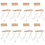 Folding café chairs 8 units steel and solid acacia wood by vidaXL, Garden chairs - Ref: Foro24-3152109, Price: 263,40 €, Disc...