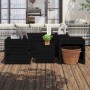 Garden box set 4 pieces solid black pine wood by vidaXL, Outdoor storage boxes - Ref: Foro24-3154670, Price: 303,31 €, Discou...