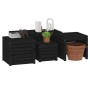 Gartenbox-Set 4-teilig aus massivem schwarzem Kiefernholz von vidaXL, Aufbewahrungsboxen für den Außenbereich - Ref: Foro24-3...