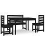 Juego de comedor de jardín 4 piezas madera maciza pino negro de vidaXL, Conjuntos de jardín - Ref: Foro24-3154693, Precio: 27...