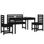 Garden dining set 4 pieces solid black pine wood by vidaXL, Garden sets - Ref: Foro24-3154693, Price: 273,90 €, Discount: %