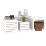 4-teiliges Gartenbox-Set massives Zirbenholz weiß von vidaXL, Aufbewahrungsboxen für den Außenbereich - Ref: Foro24-3154667, ...